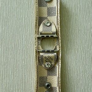 Spark*L Cuff L*V Monogram Beige and Black Watch Strap Size 1